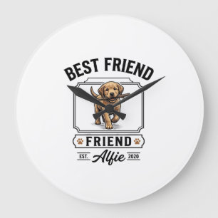 Reloj Redondo Grande Mejor amigo Alfie diseño vintage amante de los per