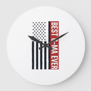 Reloj Redondo Grande Mejor diseño vectorial de bandera patriótica G-Ma