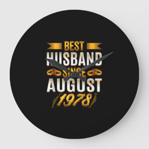 Reloj Redondo Grande Mejor Esposo Desde Agosto De 1978 - Gracioso 42