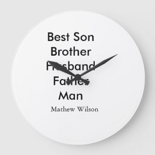 Reloj Redondo Grande Mejor hombre hijo esposo padre citas agregar nombr