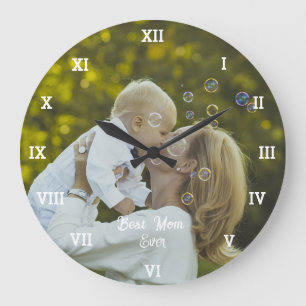 Reloj Redondo Grande Mejor Mamá Que Nunca Collage de fotos Crea Tu Prop