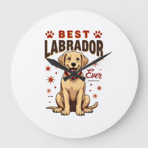 Reloj Redondo Grande Mejor padre de Labrador de todos los tiempos Vinta