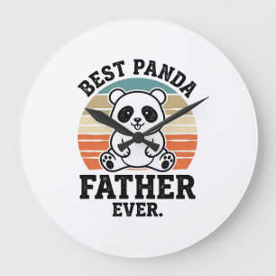 Reloj Redondo Grande Mejor Padre Panda de Todos los Tiempos Diseño de C