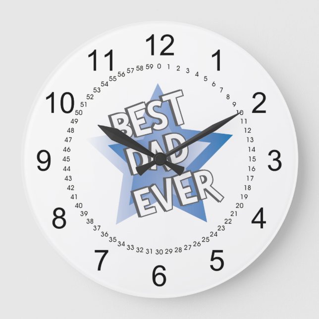 Reloj Redondo Grande Mejor Papá Nunca (Anverso)