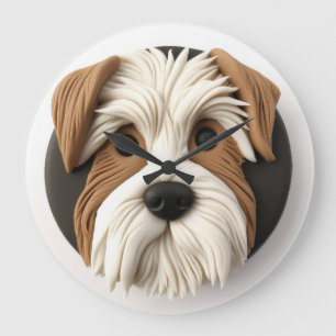 Reloj Redondo Grande Mejor Perro Terrier Inspirado en 3D