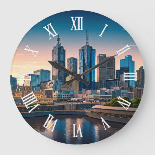 Reloj Redondo Grande Melbourne Australia Panorama Viajes