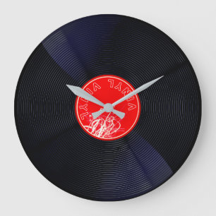 Reloj Redondo Grande Melodías sin tiempo: Reloj grande de récord de vin