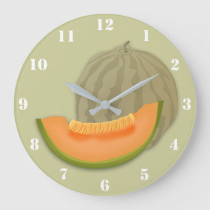RELOJ REDONDO GRANDE MELON CANTALOUPE VERANO FRUTA