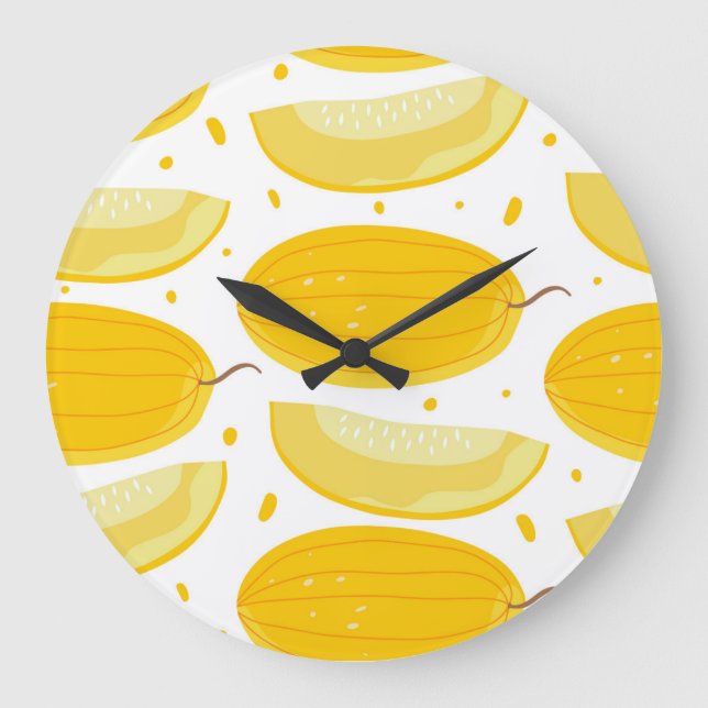 Reloj Redondo Grande Melon Doodle Fruit Vintage Design (Anverso)