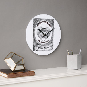 Reloj Redondo Grande Memento Vivere Arte de Ángel Bond Vintage