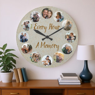 Reloj Redondo Grande Memoria de Foto Personalizada