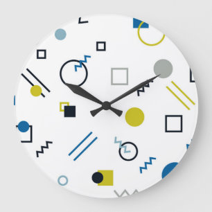 Reloj Redondo Grande Memphis, arte geométrico moderno, moderno y modern