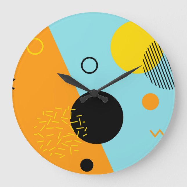 Reloj Redondo Grande Memphis, hipster, arte de ilustracion moderno y fr (Anverso)