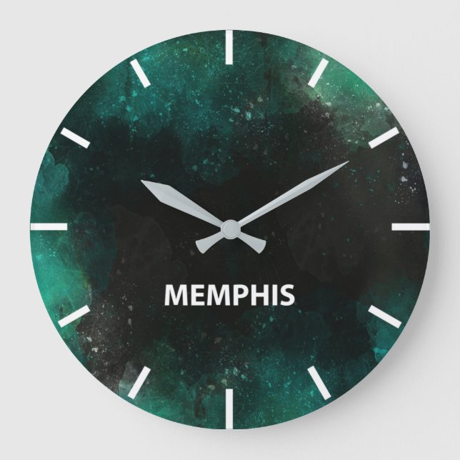 Reloj Redondo Grande Memphis Time Zone Newsroom Wall (Anverso)