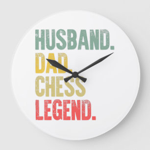 Reloj Redondo Grande Mens Funny Gige Husband Dad Chess Legend