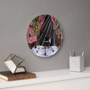 Reloj Redondo Grande Mensajero Sagrado de Nara Pintura de Alfred Fox