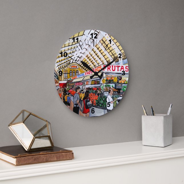 Reloj Redondo Grande Mercado Central de Valencia Painting by Alfred Fox (Oficina)
