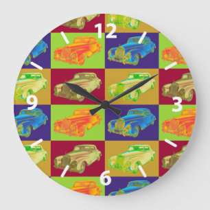 Reloj Redondo Grande Mercedes Benz 300 Coche de Lujo Pop Art