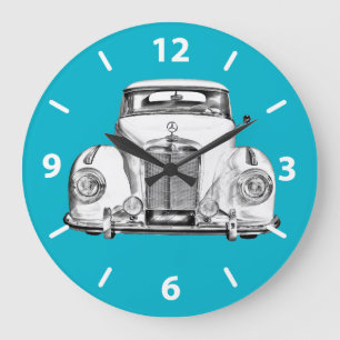 Reloj Redondo Grande Mercedes Benz 300 Luxury Car Illustration