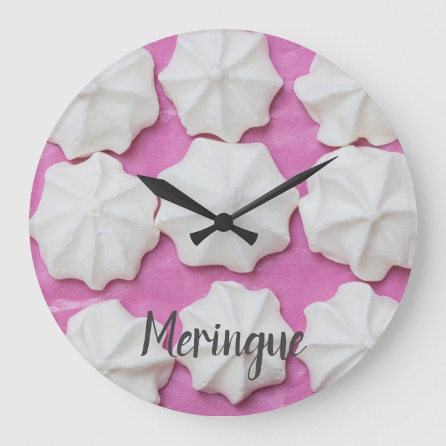 Reloj Redondo Grande Meringues en regalo de papel rosa (Anverso)