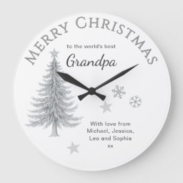 Reloj Redondo Grande Merry Christmas Grandpa Personalized Keepsake