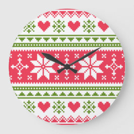 Reloj Redondo Grande Merry Christmas pattern 3