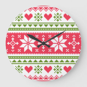 Reloj Redondo Grande Merry Christmas pattern 3