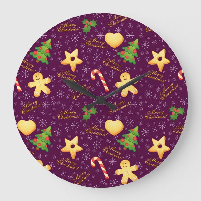 Reloj Redondo Grande Merry Christmas Wall Clock (Anverso)