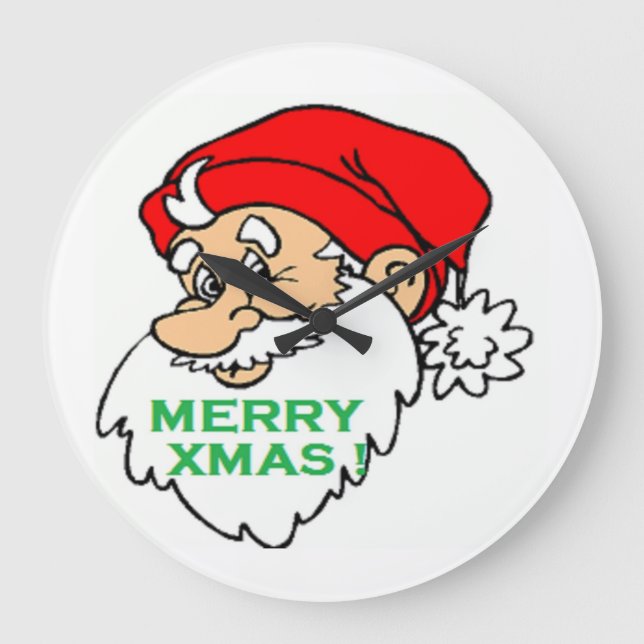 RELOJ REDONDO GRANDE "MERRY XMAS" SANTA (Anverso)