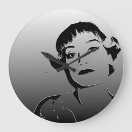 Reloj Redondo Grande Metal like black and white stylish clock