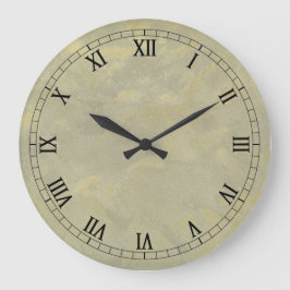 Reloj Redondo Grande Metálico Plaster Faux Finish Wallclock Roman Numer