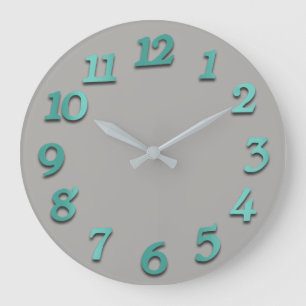 Reloj Redondo Grande Metálico verde azulado gris verde gris de los
