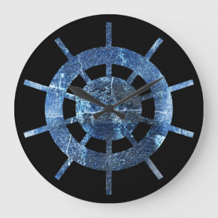 Reloj Redondo Grande Metalizado óxido de casco del barco