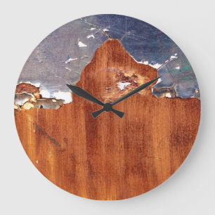 Reloj Redondo Grande Metalizado rústico: Textura de hierro vintage.