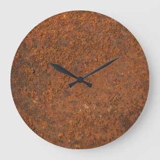 Reloj Redondo Grande Metalizado viejo y ruidoso: textura de hierro.