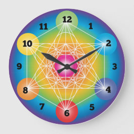 Reloj Redondo Grande Metatron’s Cube Sacred Geometry Clock