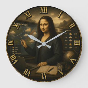 Reloj Redondo Grande Meteorologist Funny Mona Lisa Weather Forecaster