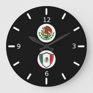 Reloj Redondo Grande Mexican flag-coat arms