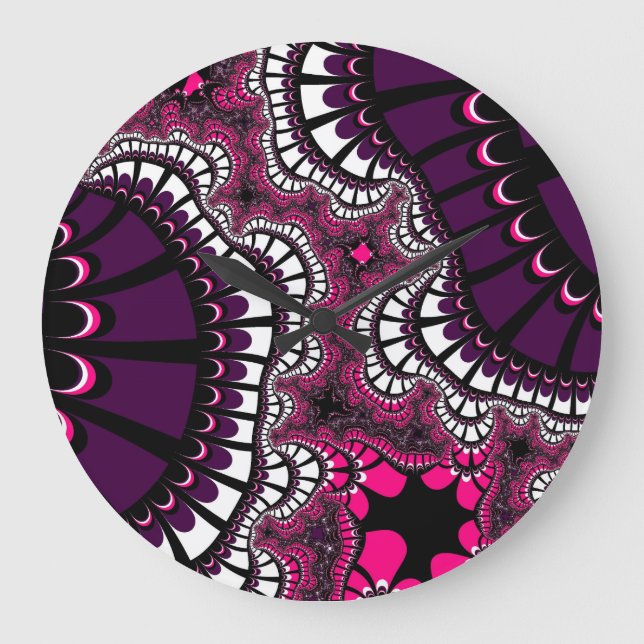 Reloj Redondo Grande Mezcla morada y rosa (Anverso)