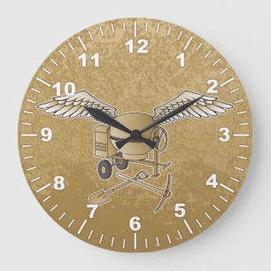 Reloj Redondo Grande Mezclador de hormigón beige