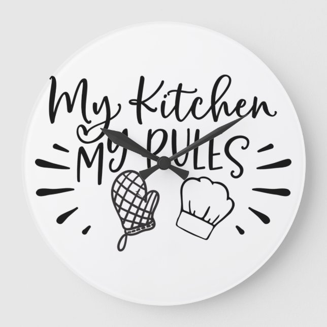 Reloj Redondo Grande Mi cocina mis reglas (Anverso)