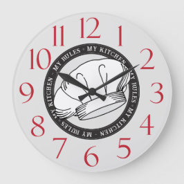 Reloj Redondo Grande Mi cocina mis reglas citan cocina Gorra de chef bl