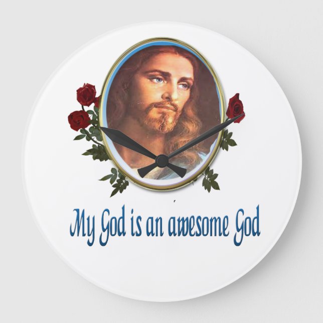 Reloj Redondo Grande Mi Dios es un Dios increíble (Anverso)