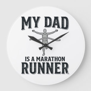 Reloj Redondo Grande Mi papá es un corredor de maratón Diseño de camise