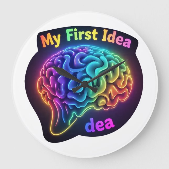 Reloj Redondo Grande Mi primera idea - Diseño creativo y Inspirador (Anverso)