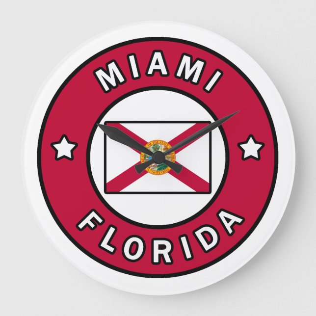 Reloj Redondo Grande Miami Florida (Anverso)