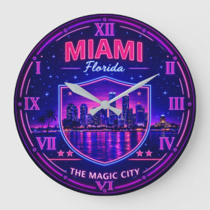 Reloj Redondo Grande Miami Florida Waterfront