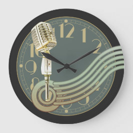 Reloj Redondo Grande Micrófono de cosecha
