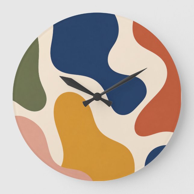 Reloj Redondo Grande Mid-Century Modern Abstract Organic Shape Clock (Anverso)