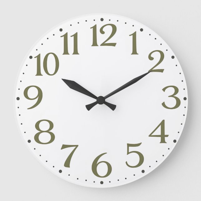 Reloj Redondo Grande Mid-Century Modern Numeral (Anverso)